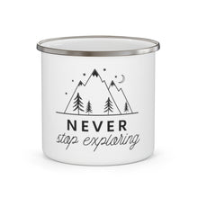 Load image into Gallery viewer, Never Stop Exploring - Enamel Campfire Mug