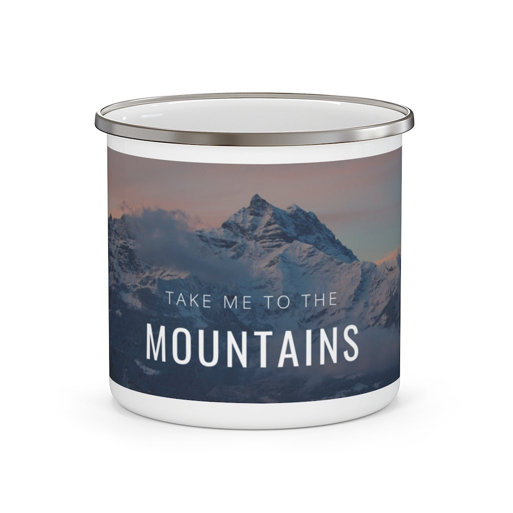 Take me to the Mountains - Enamel Campfire Mug