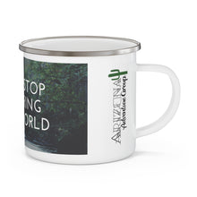 Load image into Gallery viewer, Never stop exploring your world - Enamel Campfire Mug

